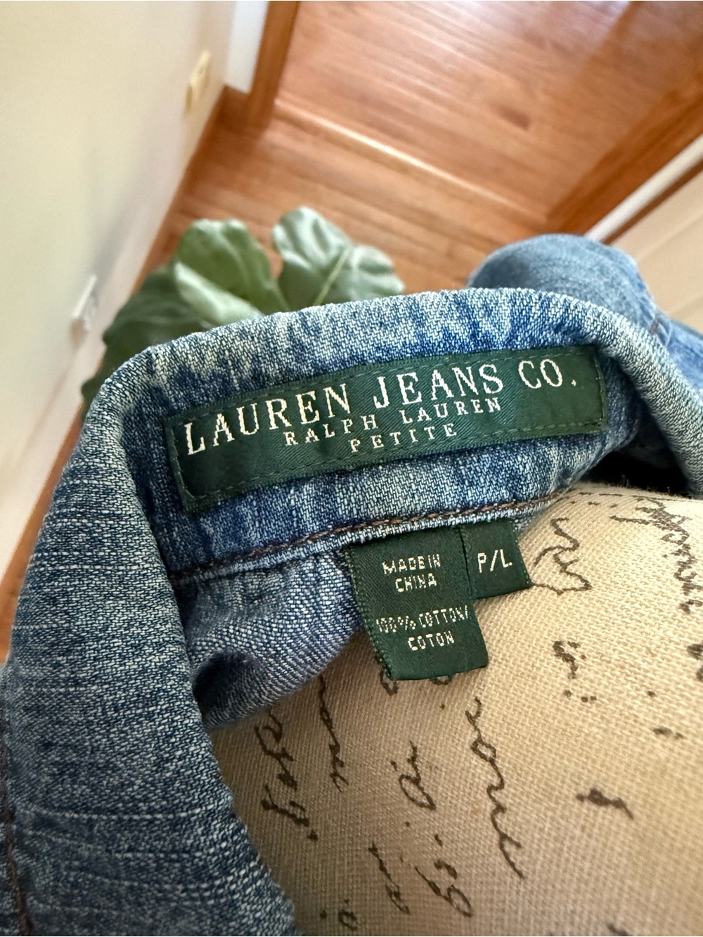 Lauren Jeans Co Ralph Lauren Petite Denim Utility Jacket P/L Y2K 100% Cotton - Picture 3 of 3